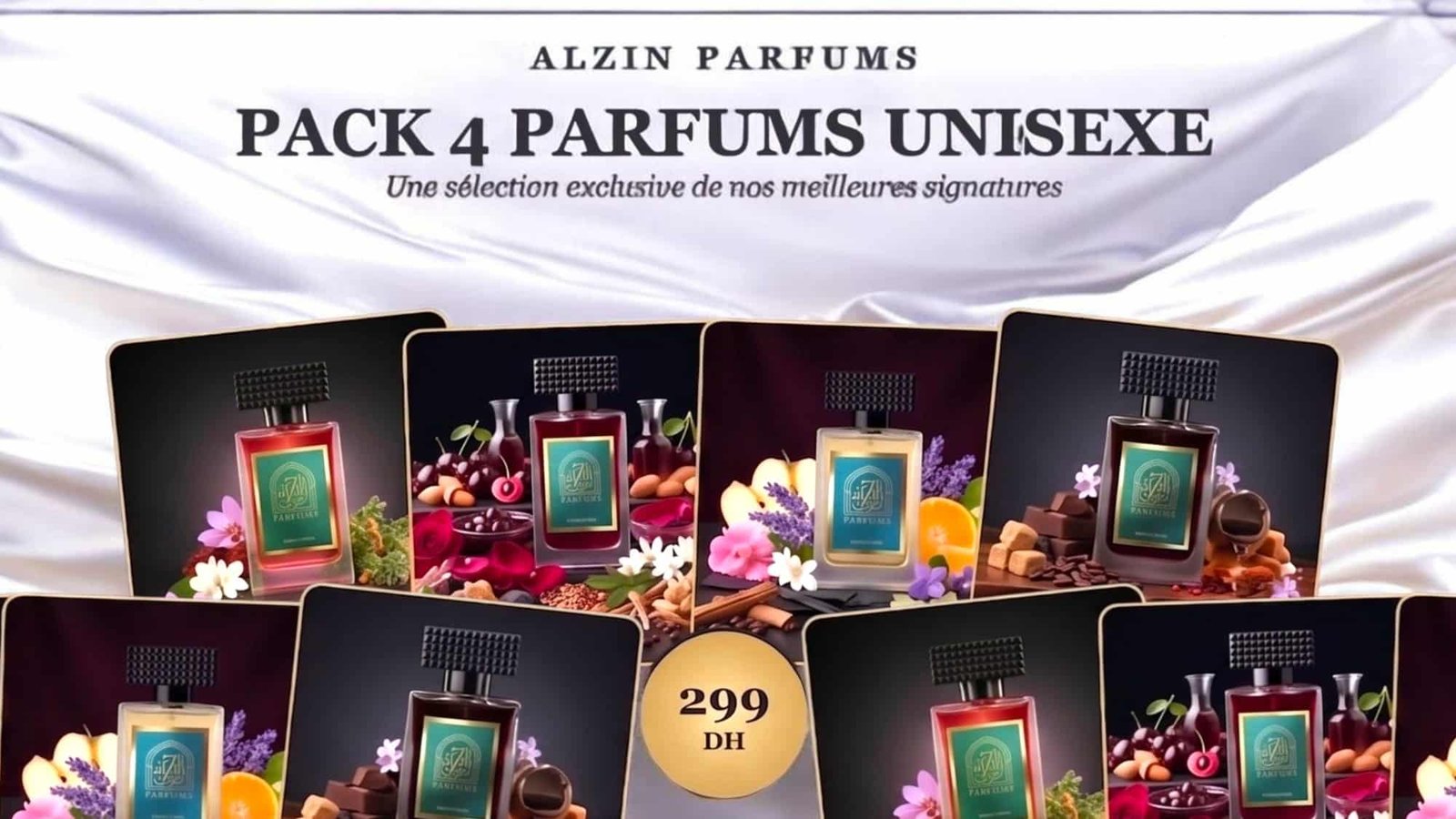 باك 4 عطور من ALZIN بثمن 299 درهم